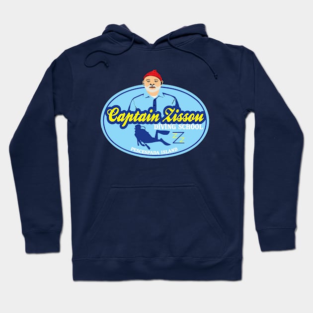 Cap Zissou diving school Hoodie by SuperEdu